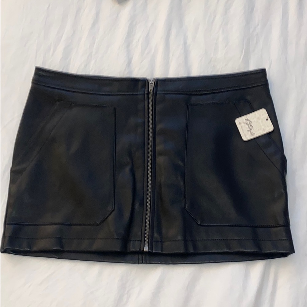 Free People Vegan Leather Mini Skirt